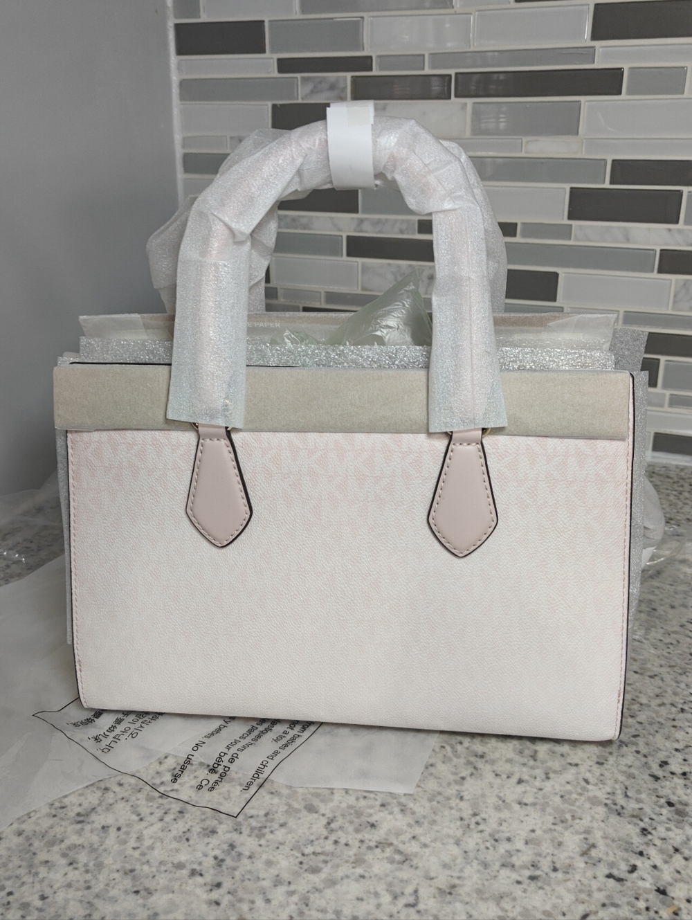 Michael Kors Sheila Medium Ombré Signature Logo Satchel (Powder Blush) - Picture 10 of 14